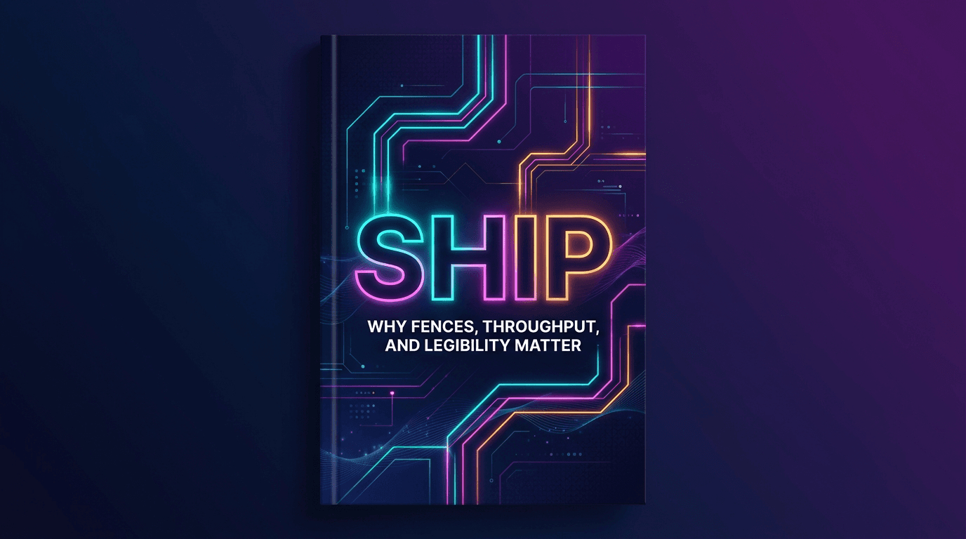 Ship — the book cover: why fences, throughput, and legibility matter