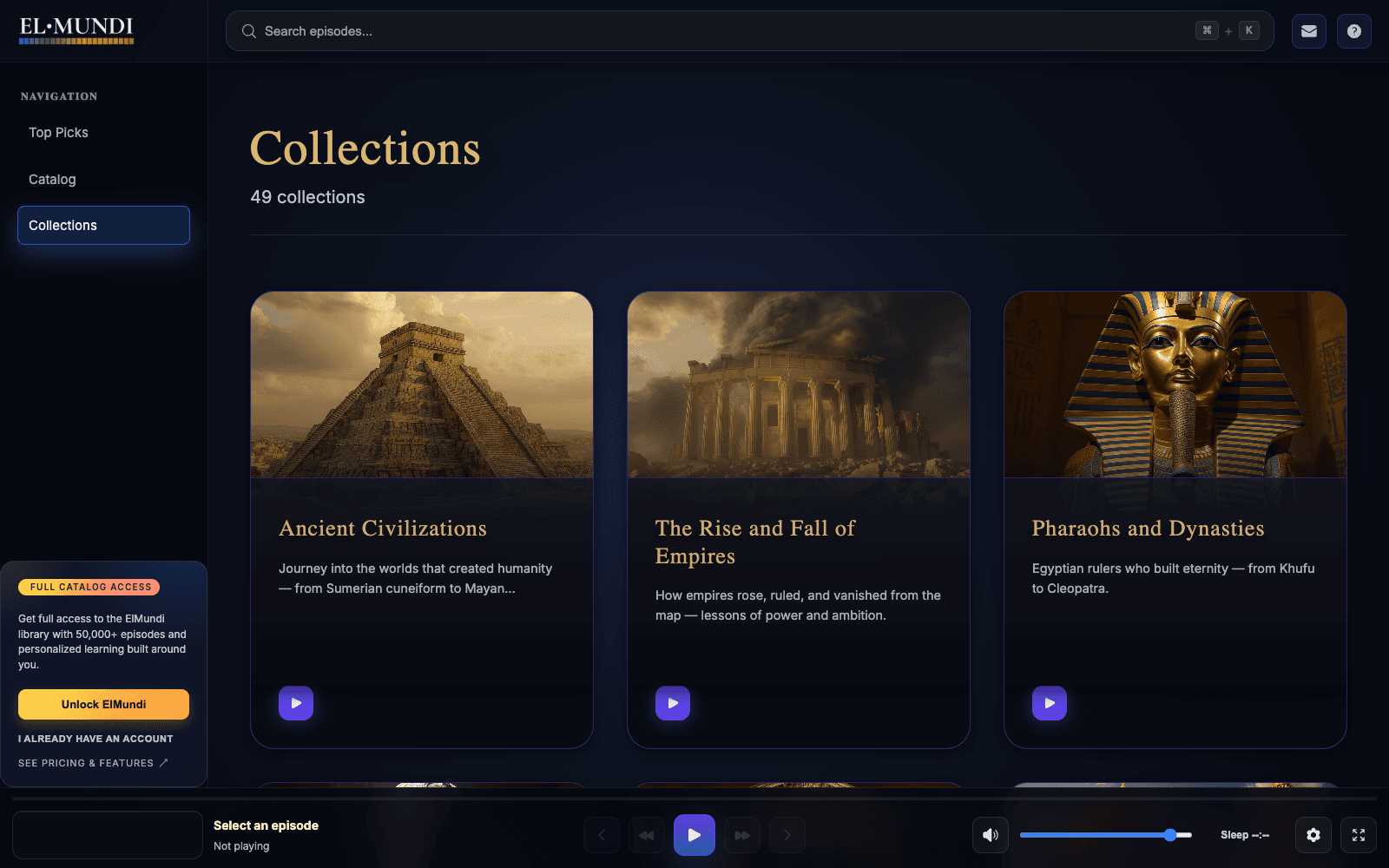 ElMundi collections on dev.elmundi.com